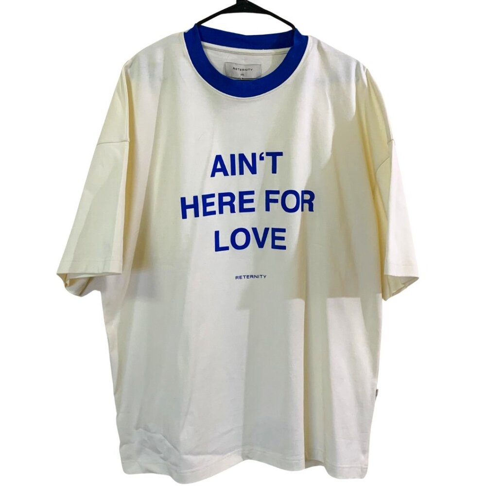 Luxury Street Wear Reternity Heaven or Death T-Shirt for  Men Cream and Blue